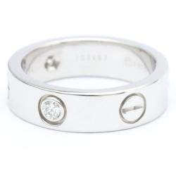 Pre Owned Cartier Vintage Love 18K White Gold Diamond Ring EU 54