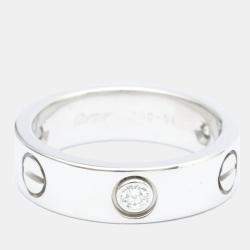 Pre Owned Cartier Vintage Love 18K White Gold Diamond Ring EU 54