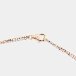 Pre Owned Cartier Love Diamond 18k Two Tone Gold Double Chain Necklace