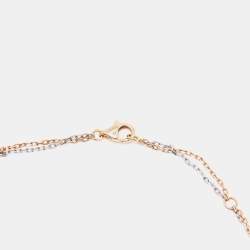 Pre Owned Cartier Love Diamond 18k Two Tone Gold Double Chain Necklace