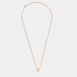 Pre Owned Cartier Love Diamond 18k Two Tone Gold Double Chain Necklace
