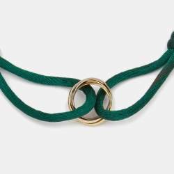 Pre Owned Cartier Trinity 18k Three Tone Gold Adjustable Cord Bracelet