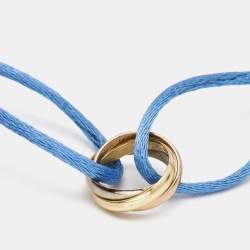 Pre Owned Cartier Trinity 18k Three Tone Gold Adjustable Cord Bracelet