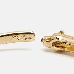 Pre Owned Cartier Panthere de Cartier Tsavorite Garnet Onyx 18k Yellow Gold Bracelet 15