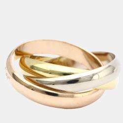 Pre Owned Cartier Les Must de Cartier 18K Yellow Rose and White Gold Ring EU 51