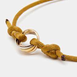 Pre Owned Cartier Trinity 18K Three Tone Gold Adjustable Cord Bracelet 