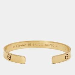 مملوكة مسبقًا Cartier Love 18k Yellow Gold Open Cuff Bracelet 16