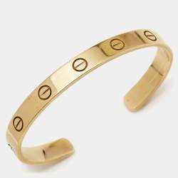 مملوكة مسبقًا Cartier Love 18k Yellow Gold Open Cuff Bracelet 16