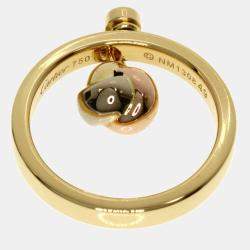 Pre Owned Cartier Trinity Ball 18K Yellow Rose and White Gold Diamond Ring EU 49