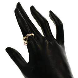 Pre Owned Cartier Trinity Ball 18K Yellow Rose and White Gold Diamond Ring EU 49