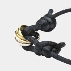 Pre Owned Cartier Trinity 18K Yellow Rose and White Gold Charm Bracelet 18.5