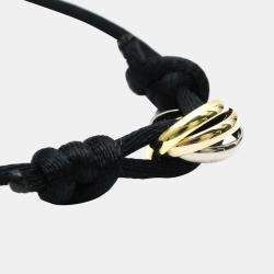 Pre Owned Cartier Trinity 18K Yellow Rose and White Gold Charm Bracelet 18.5