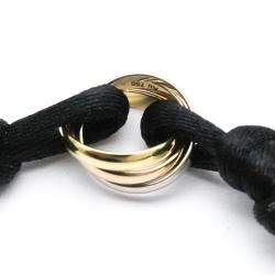 Pre Owned Cartier Trinity 18K Yellow Rose and White Gold Charm Bracelet 18.5