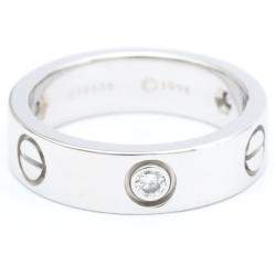 Pre Owned Cartier Love 18K White Gold Diamond Ring EU 55