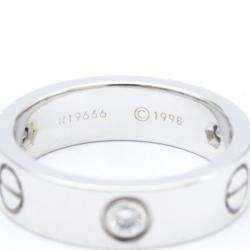 Pre Owned Cartier Love 18K White Gold Diamond Ring EU 55