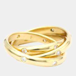 Pre Owned Cartier Vintage Trinity Constellation 18K Yellow Gold Diamond Ring EU 51