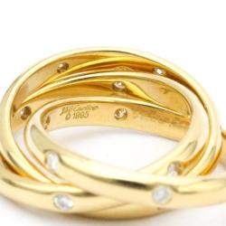 Pre Owned Cartier Vintage Trinity Constellation 18K Yellow Gold Diamond Ring EU 51