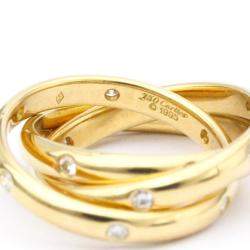Pre Owned Cartier Vintage Trinity Constellation 18K Yellow Gold Diamond Ring EU 51