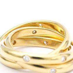 Pre Owned Cartier Vintage Trinity Constellation 18K Yellow Gold Diamond Ring EU 51