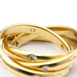 Pre Owned Cartier Vintage Trinity Constellation 18K Yellow Gold Diamond Ring EU 51