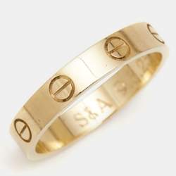 Pre Owned Cartier Love 18k Yellow Gold Wedding Band Ring Size 55
