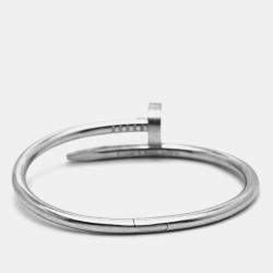 Pre Owned Cartier Juste Un Clou 18k White Gold Bracelet 15