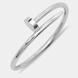 Pre Owned Cartier Juste Un Clou 18k White Gold Bracelet 15