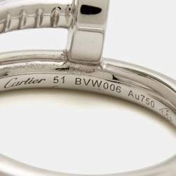 Pre Owned Cartier Juste un Clou 18K White Gold Ring Size 51