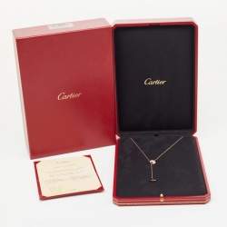 Pre Owned Cartier Amulette de Cartier Diamond Onyx Mother of Pearl 18K Rose Gold Necklace