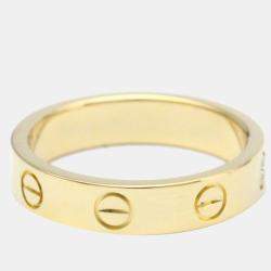 Pre Owned Cartier Love 18K Yellow Gold Diamond Ring EU 50