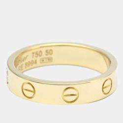 Pre Owned Cartier Love 18K Yellow Gold Diamond Ring EU 50