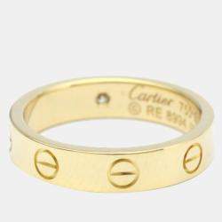 Pre Owned Cartier Love 18K Yellow Gold Diamond Ring EU 50