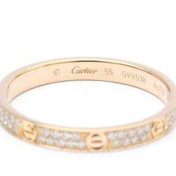 Pre Owned Cartier Love Pave 18K Rose Gold Diamond Ring EU 55
