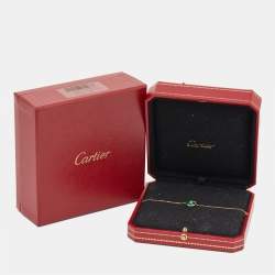 Pre Owned Cartier Amulette De Cartier Malachite Diamond 18k Rose Gold XS Model Bracelet