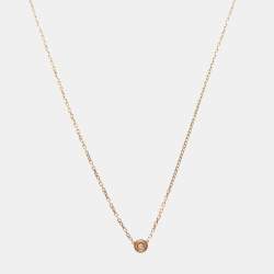 Pre Owned Cartier D'Amour Diamond 18k Rose Gold XS Model Necklace