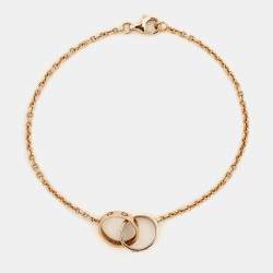 Pre Owned Cartier Love Interlocking Loops 18k Rose Gold Bracelet