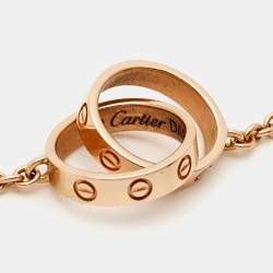 Pre Owned Cartier Love Interlocking Loops 18k Rose Gold Bracelet