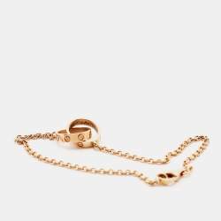 Pre Owned Cartier Love Interlocking Loops 18k Rose Gold Bracelet