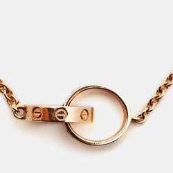 Pre Owned Cartier Love Interlocking Loops 18k Rose Gold Bracelet