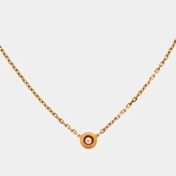 Pre Owned Cartier D'Amour Diamond 18k Rose Gold XS Model Necklace