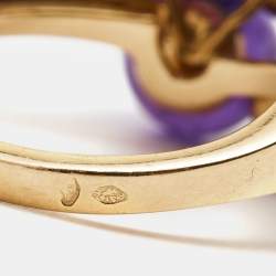 Pre Owned Cartier Les Delices de Goa Multi Gemstone 18k Rose Gold Ring Size 52