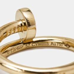 Pre Owned Cartier Juste Un Clou 18k Yellow Gold Ring Size 57