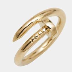 Pre Owned Cartier Juste Un Clou 18k Yellow Gold Ring Size 57