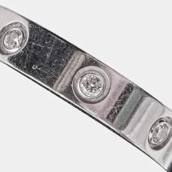 Pre Owned Cartier Love 8 Diamonds 18k White Gold Ring Size 54