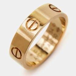 Pre Owned Cartier Love 18k Yellow Gold Band Ring Size 54