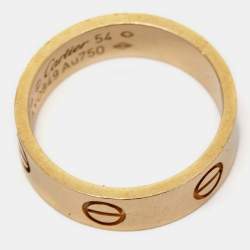 Pre Owned Cartier Love 18k Yellow Gold Band Ring Size 54