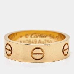 Pre Owned Cartier Love 18k Yellow Gold Band Ring Size 54