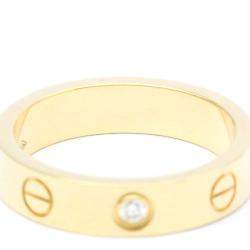 Pre Owned Cartier Love 18K Yellow Gold Diamond Ring EU 48