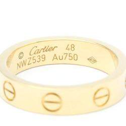 Pre Owned Cartier Love 18K Yellow Gold Diamond Ring EU 48