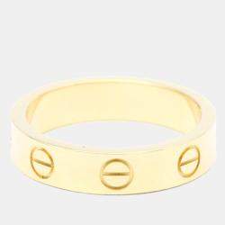 Pre Owned Cartier Love 18K Yellow Gold Diamond Ring EU 48